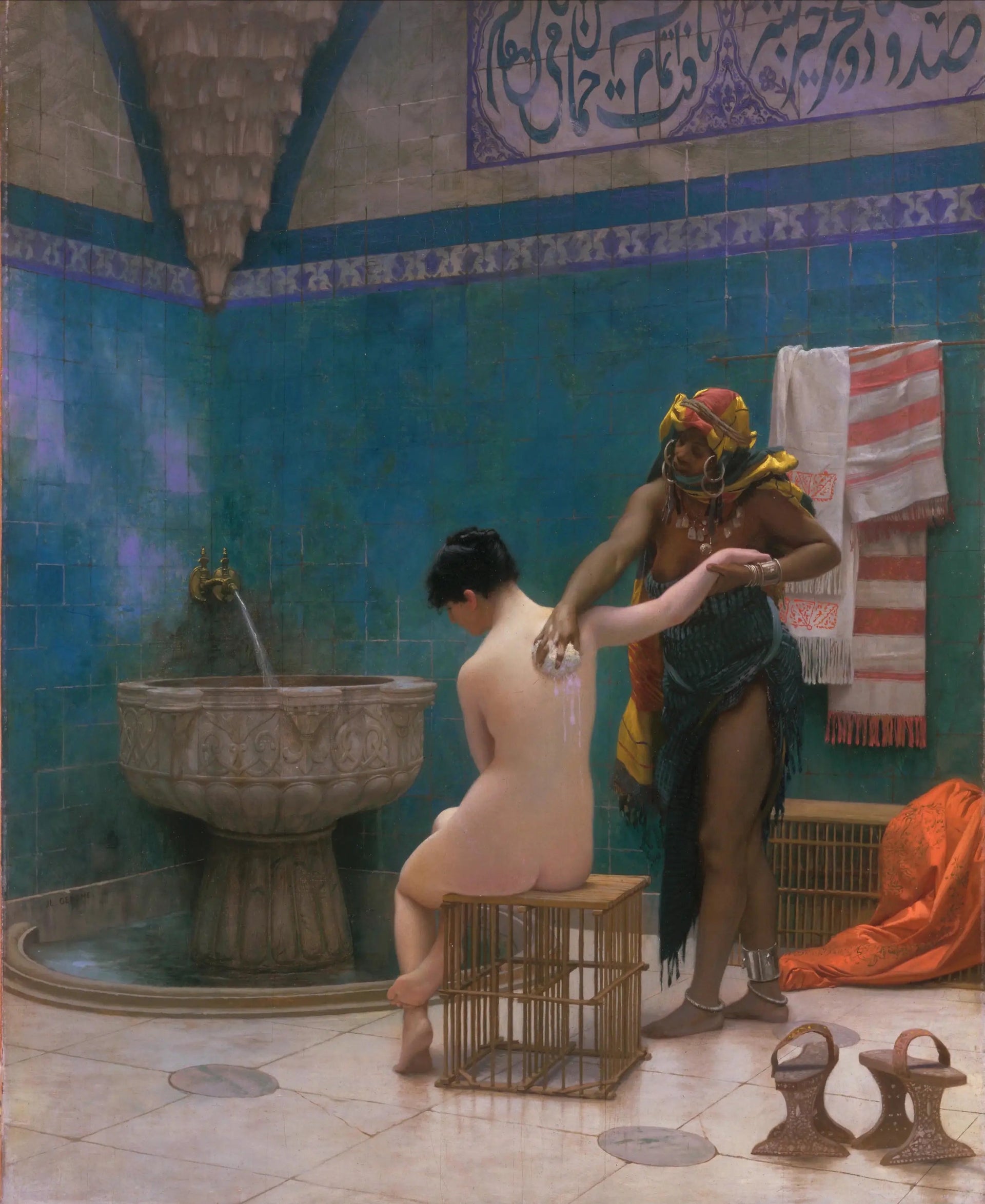 Le Bain - Jean-Léon Gérôme image 1 reproduction de peinture à l’huile