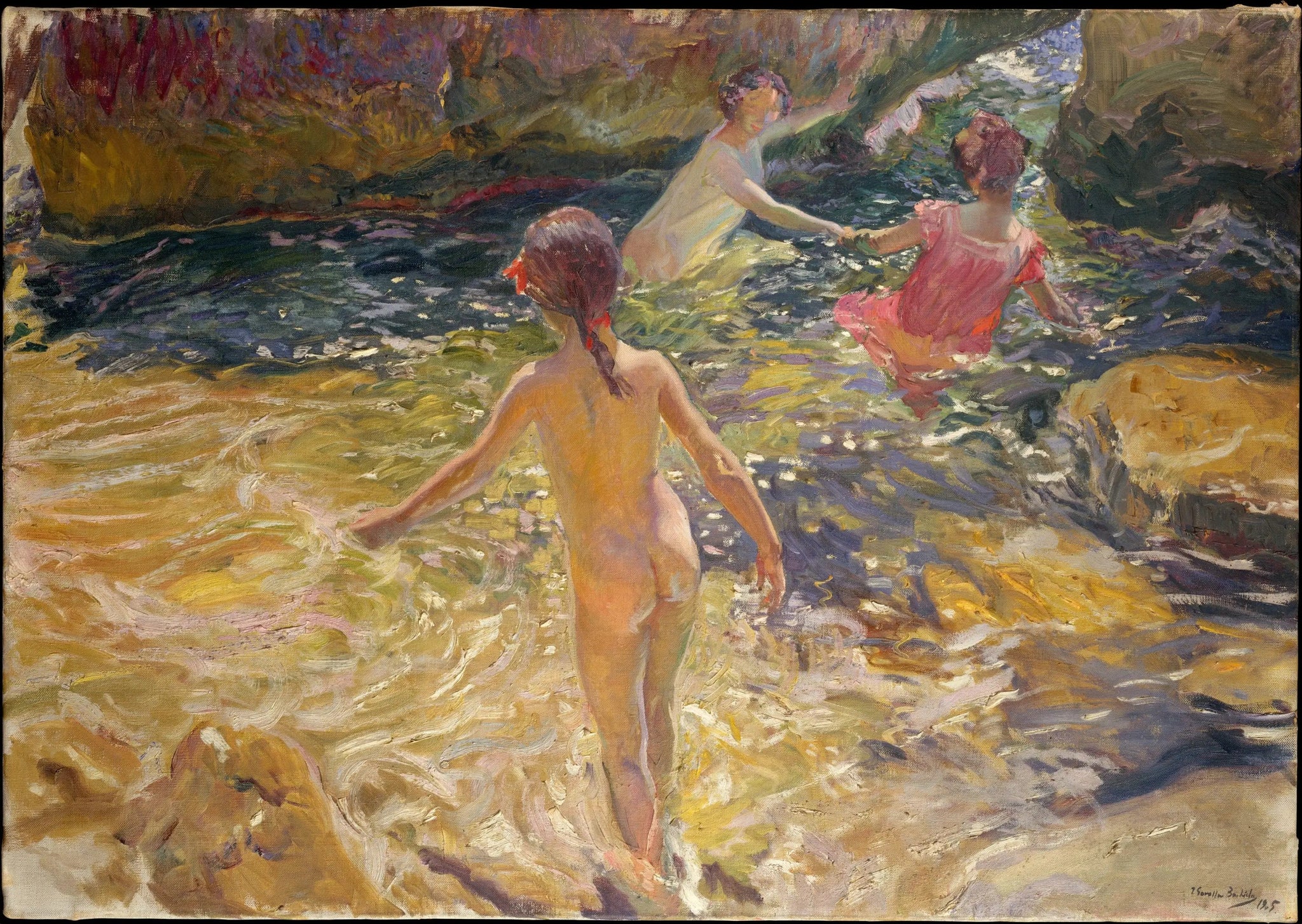 Le Bain - Joaquín Sorolla image 1 reproduction de peinture à l’huile