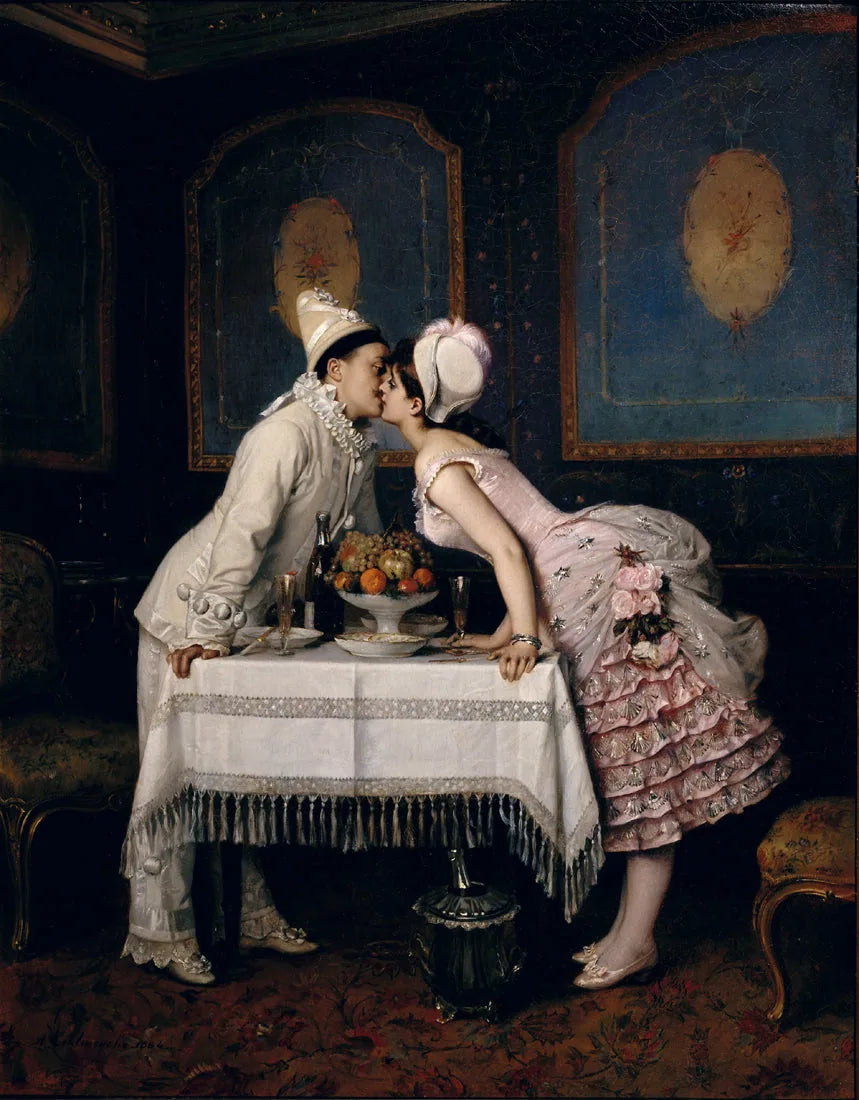 Le baiser - Auguste Toulmouche image 1 reproduction de peinture à l’huile