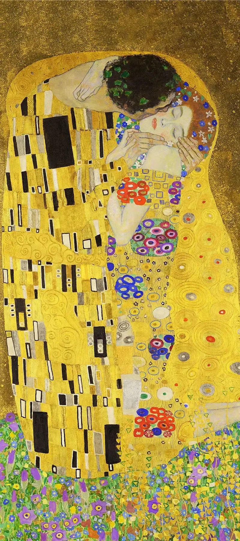 💛 Le Baiser (Détail II) – Gustav Klimt (1907–1908) image 1 tableau peint à l’huile sur toile