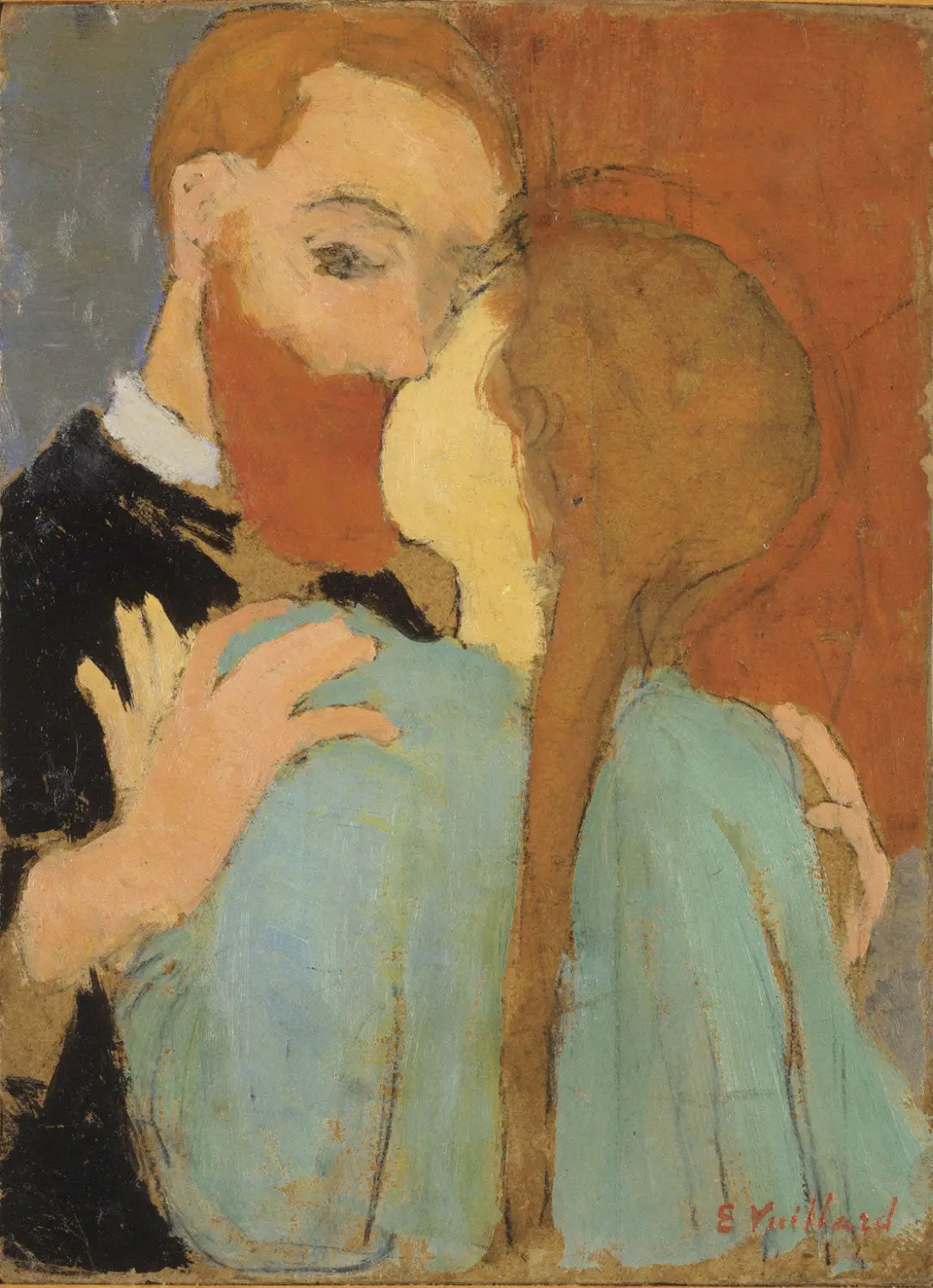 Le baiser - Édouard Vuillard image 1 copie peinte à la main à l’huile
