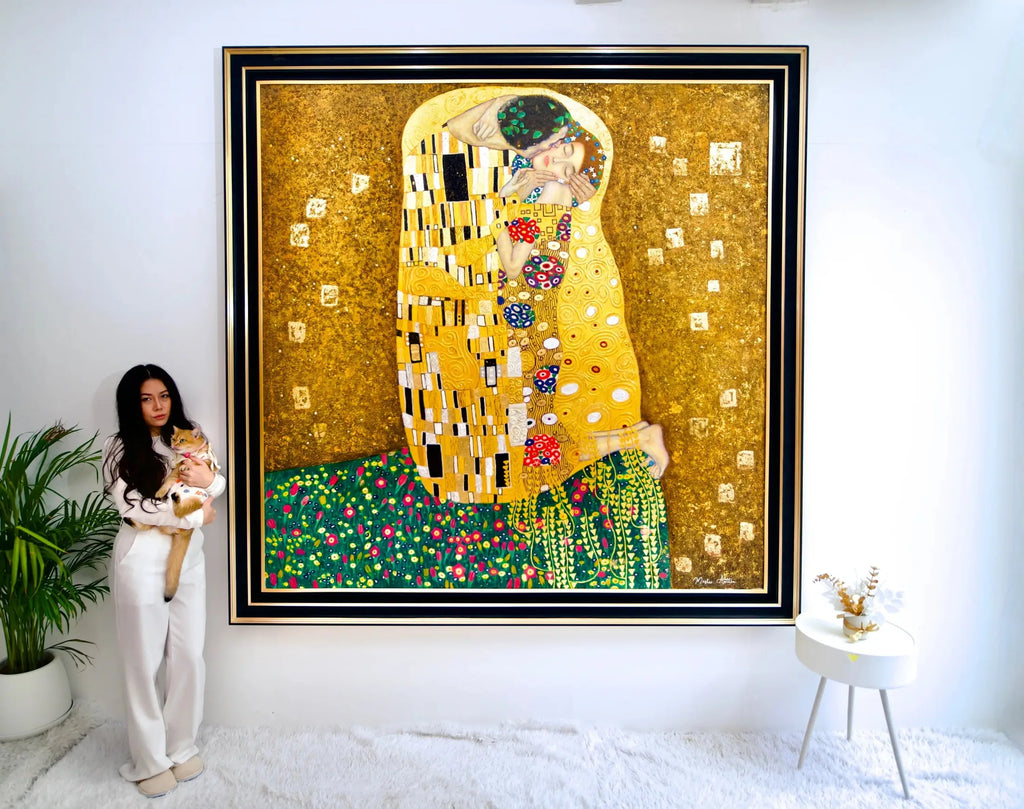 Le Baiser Réimaginé par Master Apollon | 200 x 200 cm image 24 reproduction d’œuvre d’art à l’huile