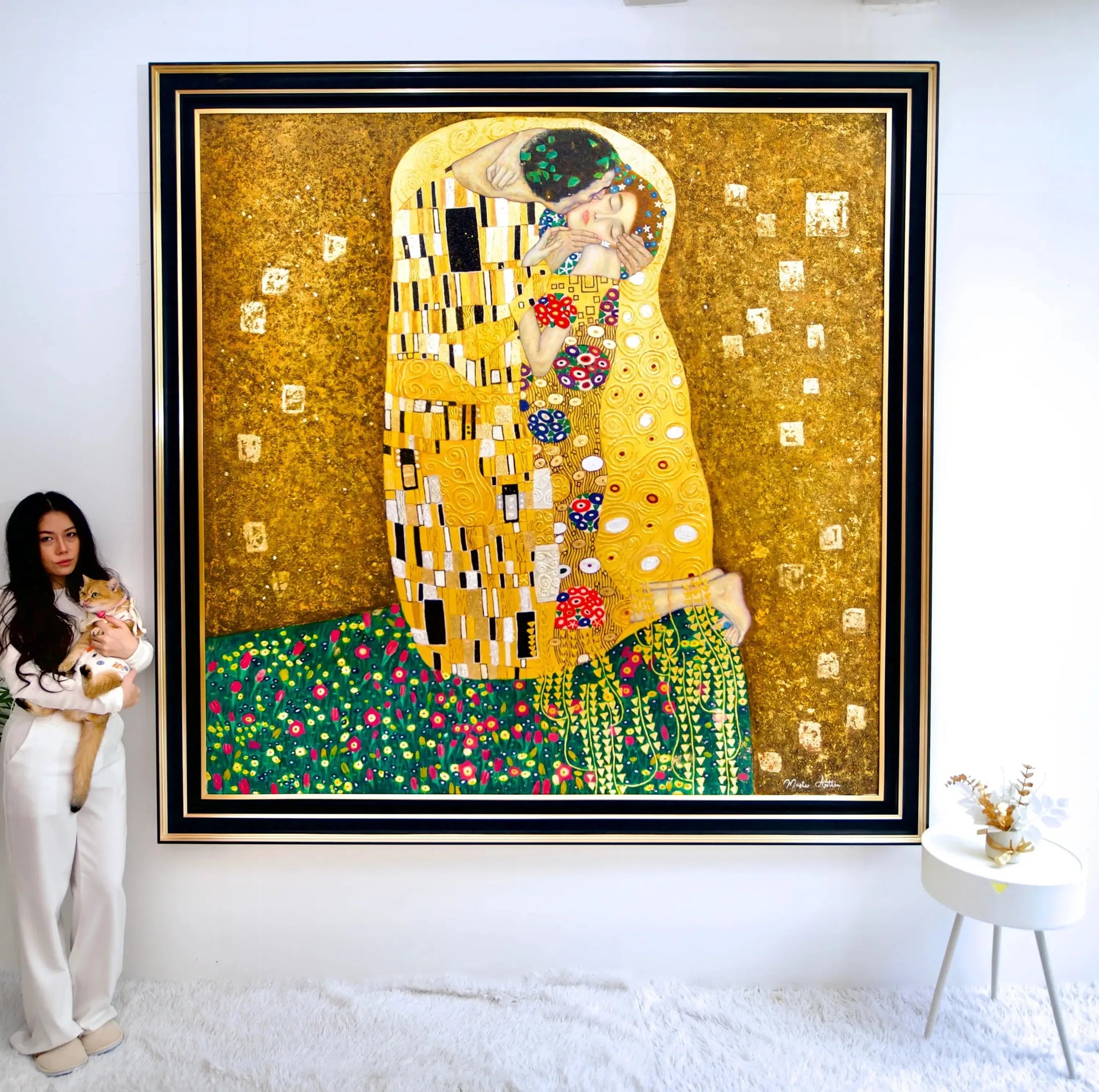 Le Baiser Réimaginé par Master Apollon | 200 x 200 cm image 3 reproduction d’œuvre d’art à l’huile