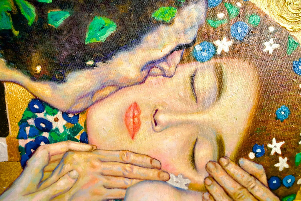 Le Baiser Réimaginé par Master Apollon | 200 x 200 cm image 8 reproduction artisanale de tableau
