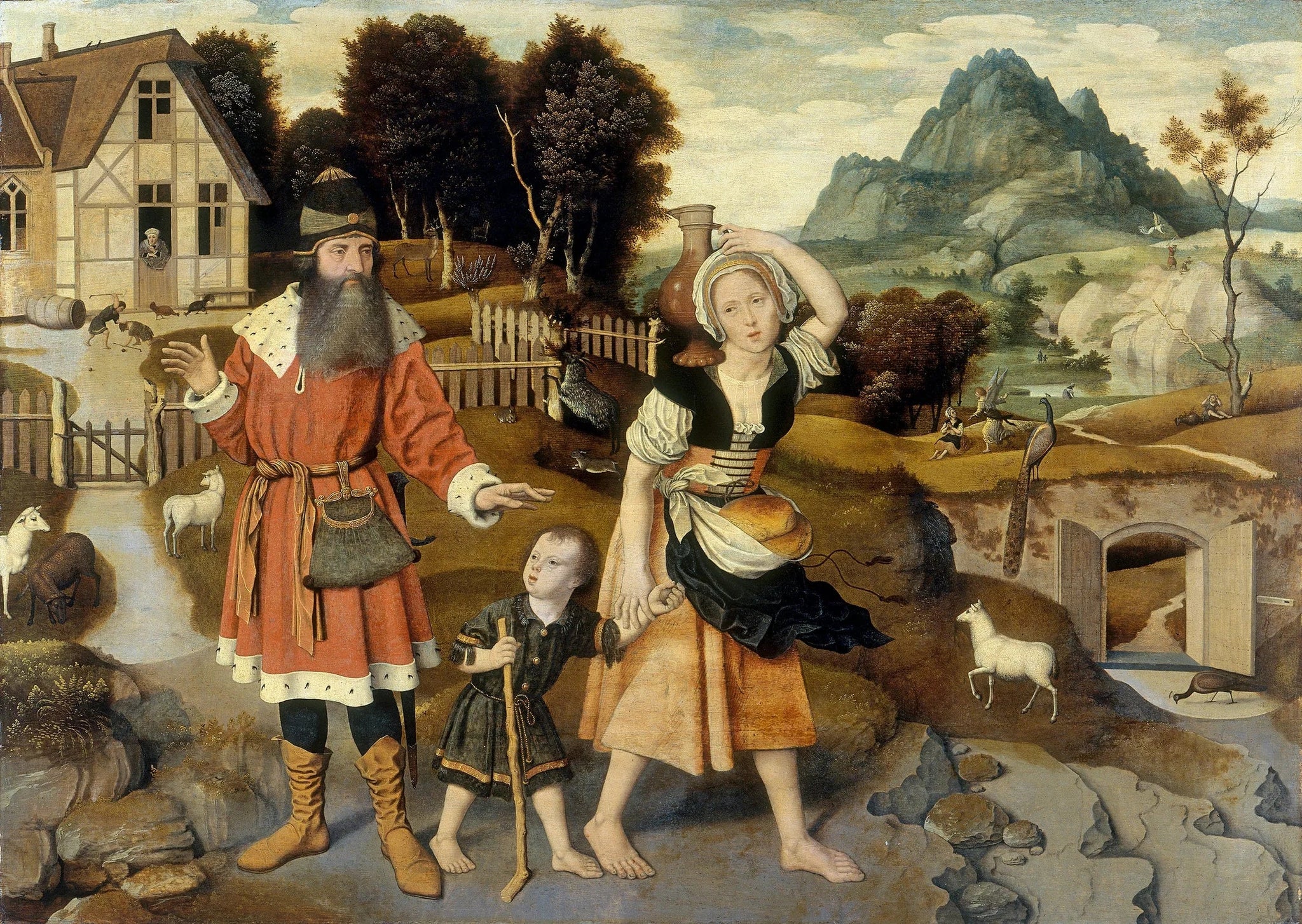 Le bannissement d'Agar - Jan Mostaert image 1 reproduction de peinture à l’huile