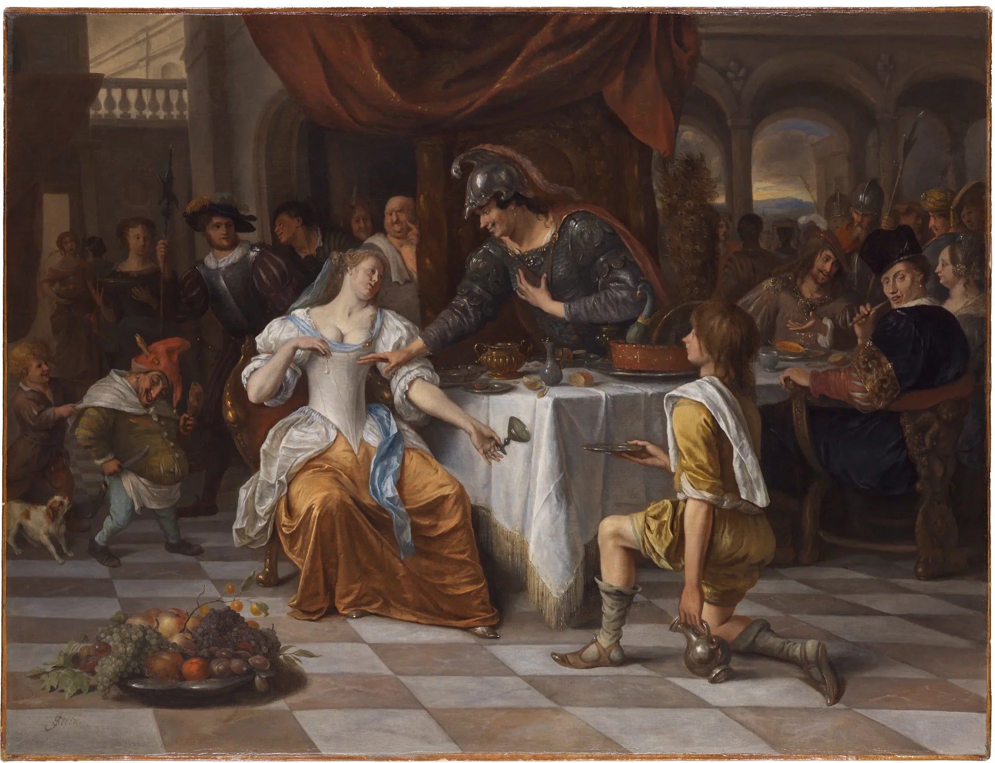 Le banquet d'Antoine et Cléopâtre - Jan Steen image 1 reproduction d’œuvre d’art à l’huile