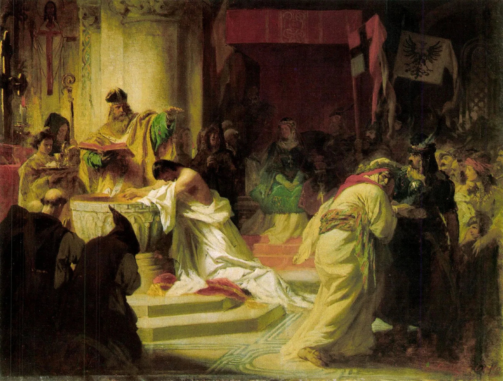 Le baptême de Vajk - Gyula Benczúr image 1 copie de tableau peinte à la main