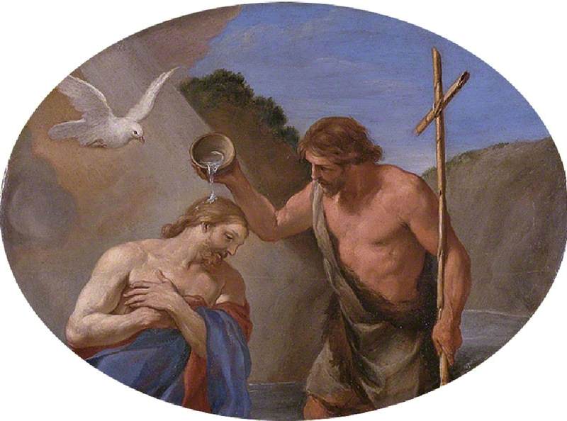 Le baptême du Christ - Andrea Sacchi