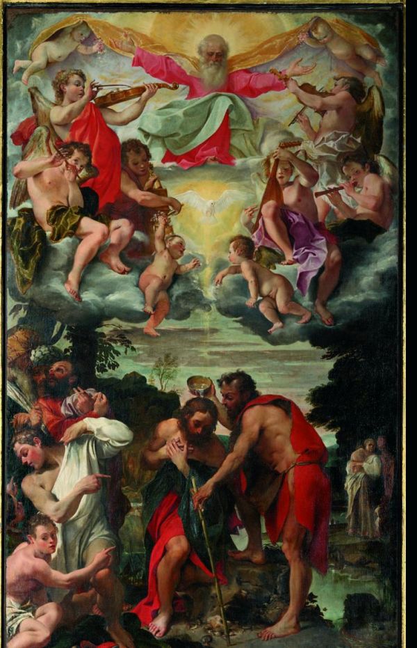Le Baptème du Christ - Annibale Carracci image 1 copie peinte à la main à l’huile