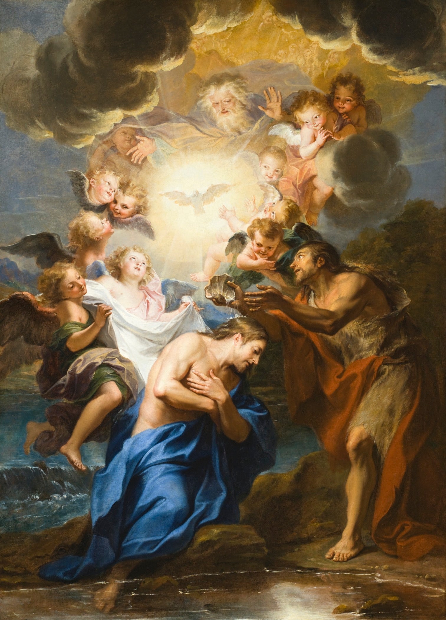 Le Baptême du Christ - Antoine Coypel image 1 reproduction artisanale de tableau