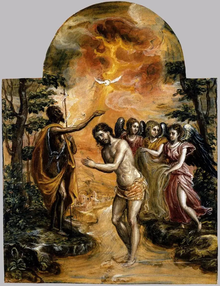 Le Baptême du Christ - El Greco image 1 tableau peint à l’huile sur toile