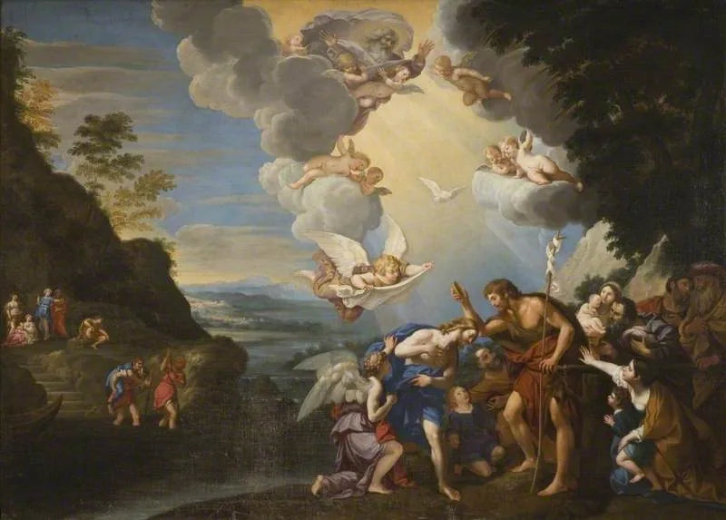 Le baptême du Christ - Francesco Albani image 1 reproduction de peinture à l’huile