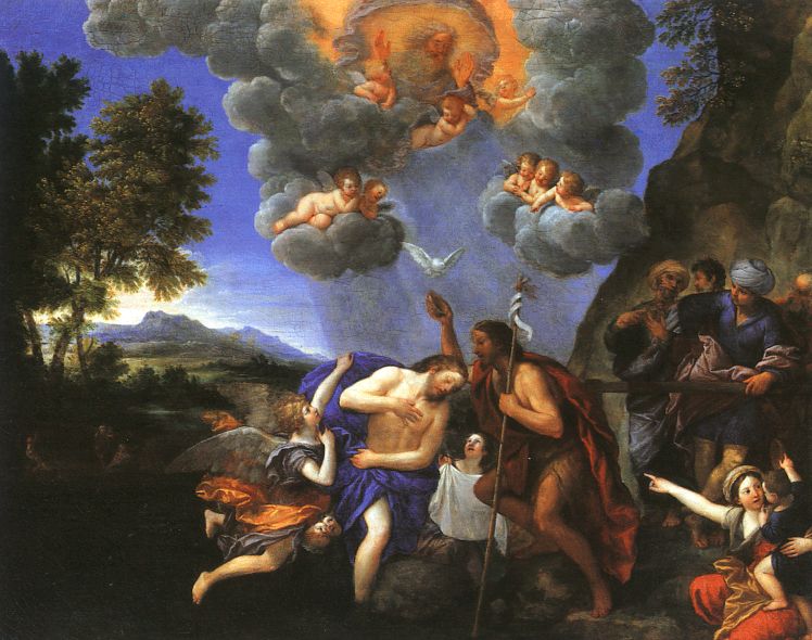 Le Baptême du Christ - Francesco Albani image 1 copie peinte à la main à l’huile