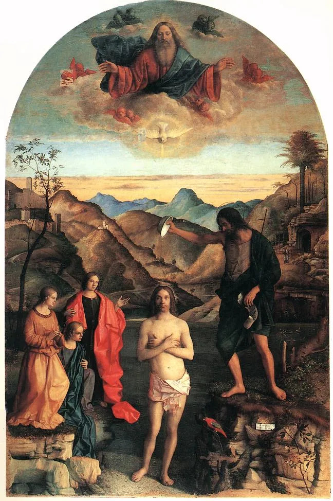 Le Baptême du Christ - Giovanni Bellini image 1 reproduction artisanale de tableau