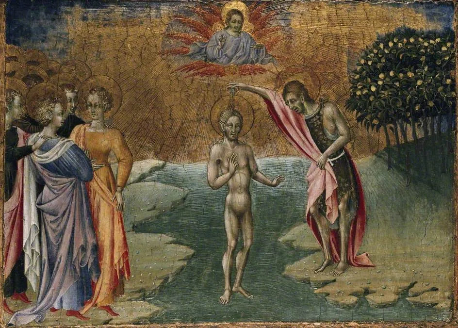 Le baptême du Christ - Giovanni di Paolo image 1 reproduction d’œuvre d’art à l’huile