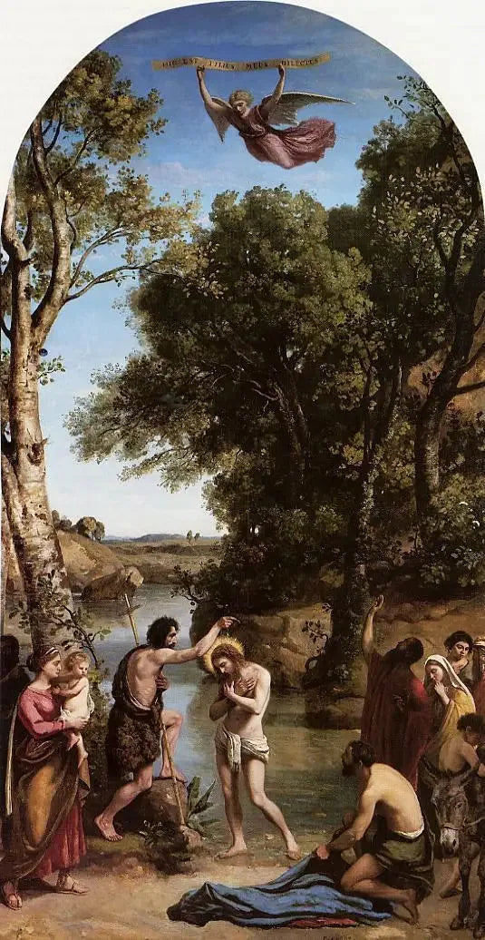 Le Baptême du Christ - Jean-Baptiste Camille Corot image 1 tableau peint à l’huile sur toile