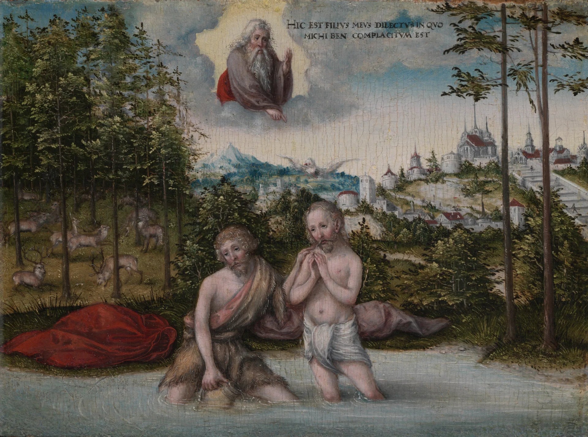 Le baptême du Christ - Lucas Cranach the Elder image 1 reproduction de peinture à l’huile