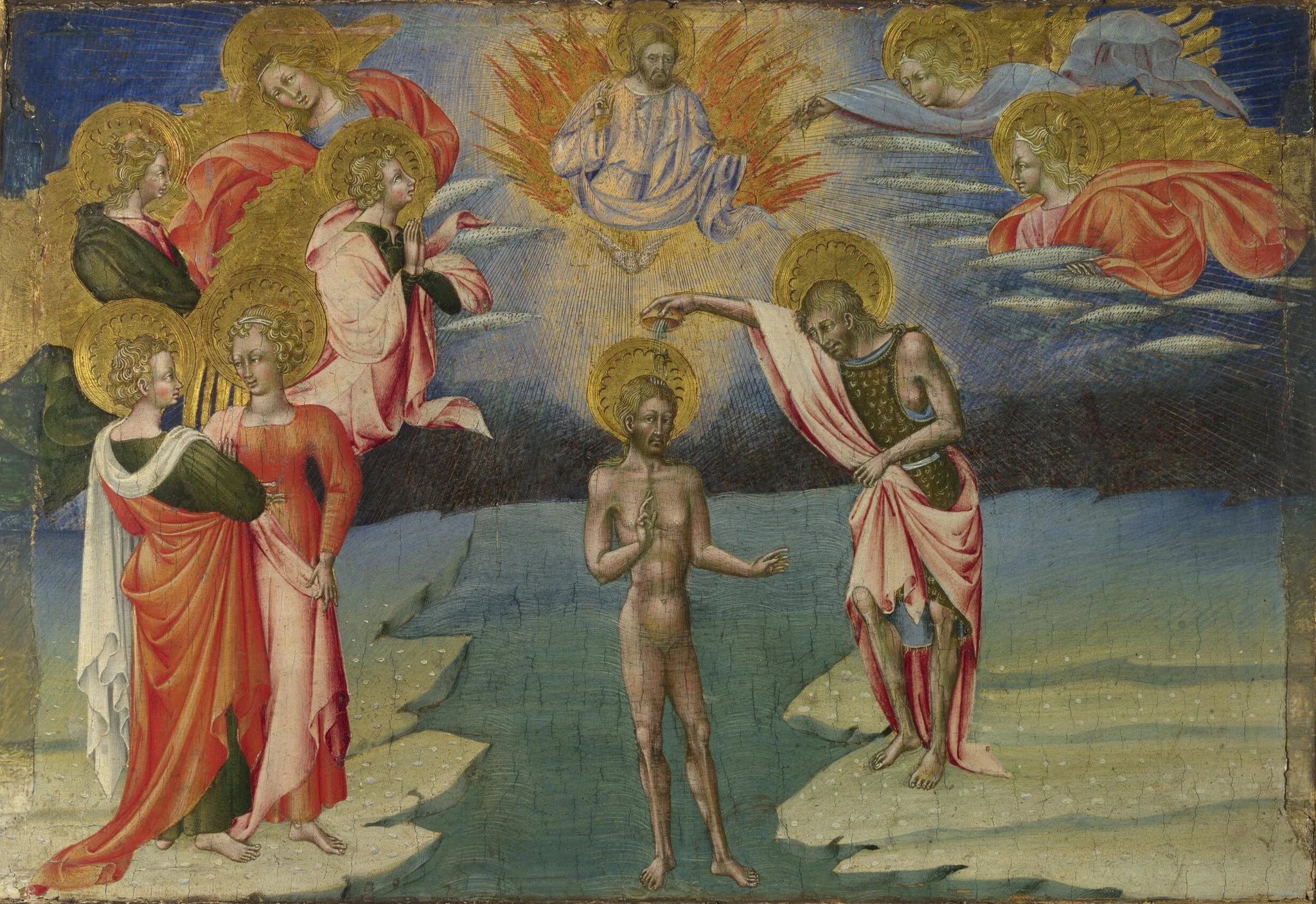 Le Baptême du Christ : Panneau de la Prédelle - Giovanni di Paolo image 1 tableau peint à l’huile sur toile