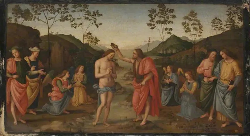 Le baptême du Christ - Pietro Perugino image 1 copie peinte à la main à l’huile