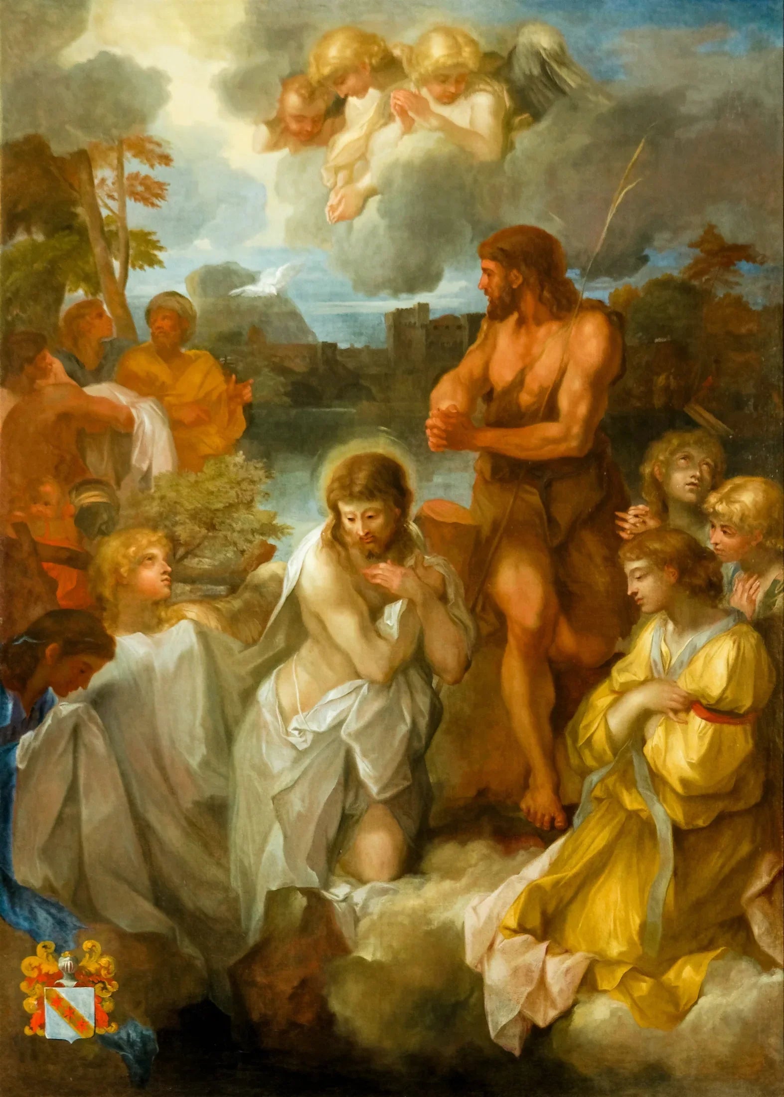 le Baptême du Christ - Sébastien Bourdon image 1 reproduction de peinture à l’huile