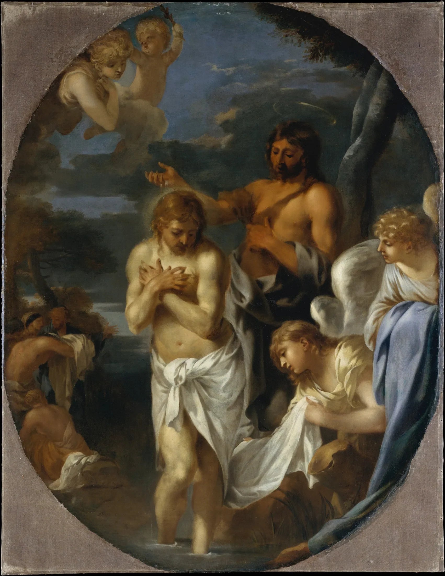 Le baptême du Christ - Sébastien Bourdon image 1 tableau peint à l’huile sur toile