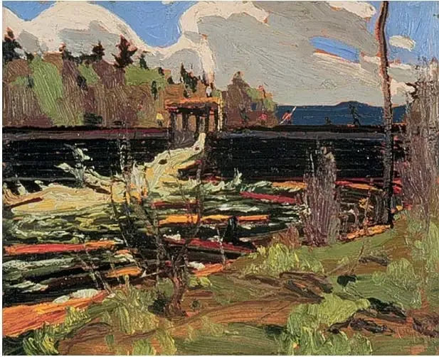 Le barrage du lac Tea - Tom Thomson image 1 copie peinte à la main à l’huile