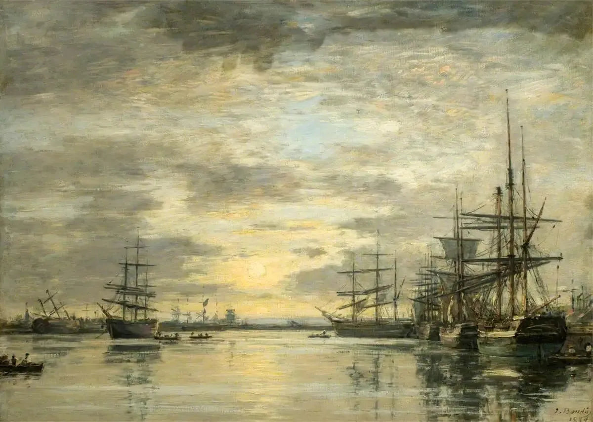 Le bassin de l'Eure au Havre - Eugène Boudin image 1 copie de tableau peinte à la main