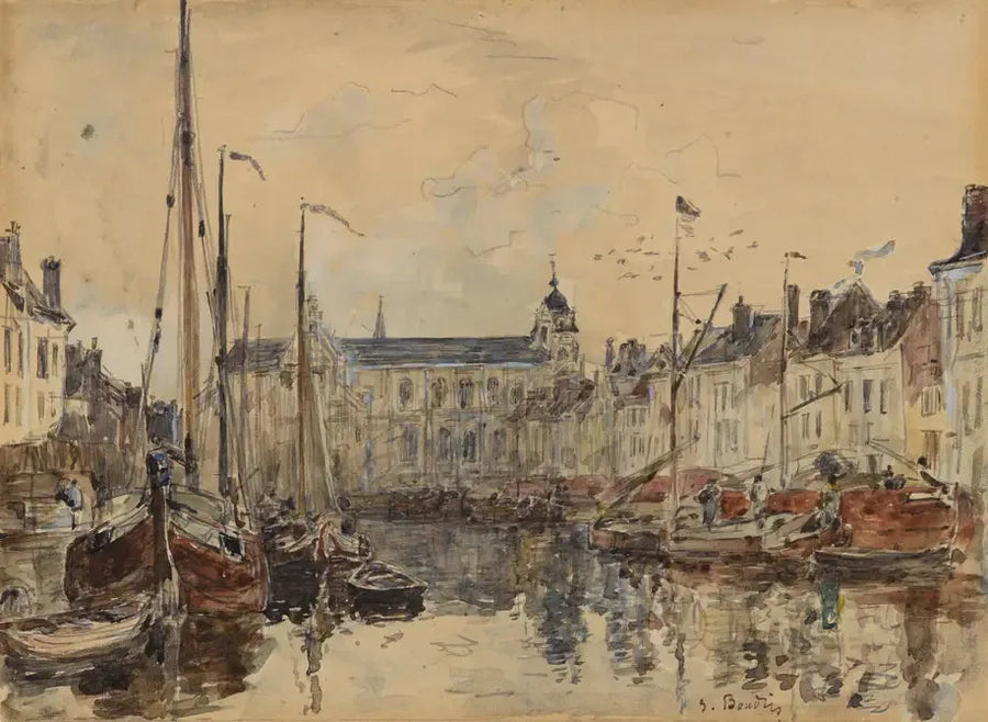 Le Bassin du commerce à Bruxelles - Eugène Boudin