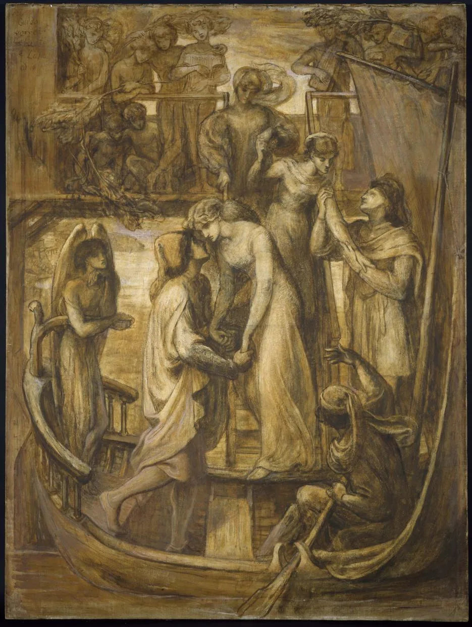 Le bateau de l'amour - Dante Gabriel Rossetti image 1 reproduction artisanale de tableau