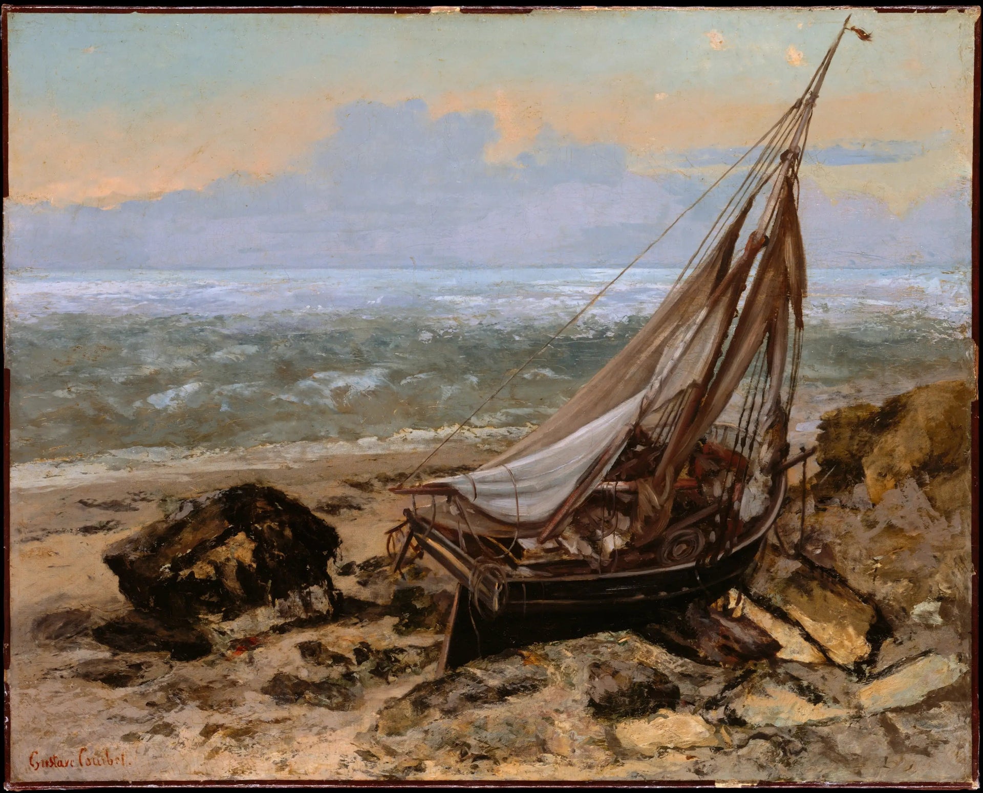 Le Bateau de pêche - Gustave Courbet image 1 reproduction réalisée par Alpha Reproduction