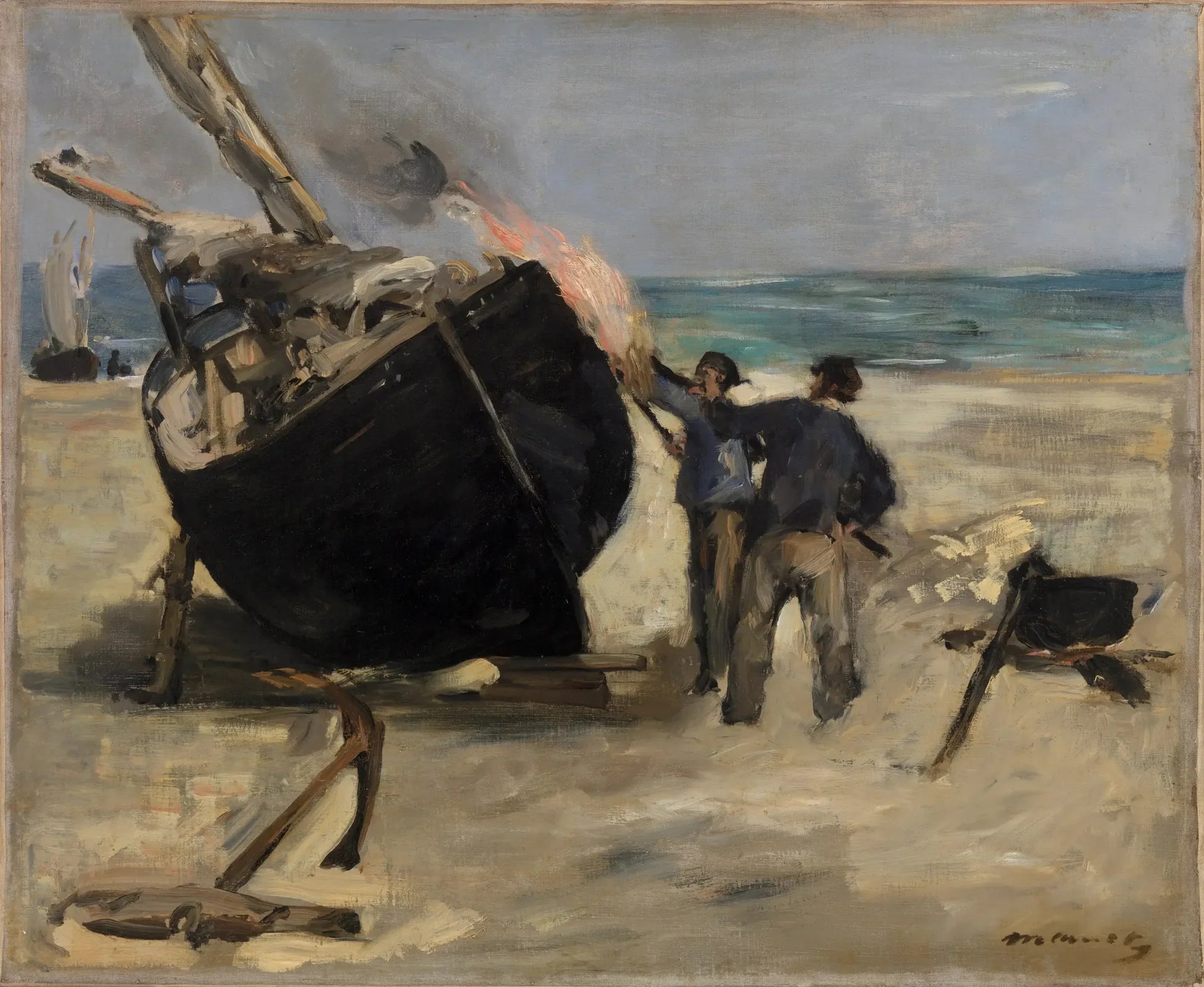 Le Bateau goudronné - Édouard Manet image 1 reproduction de peinture à l’huile