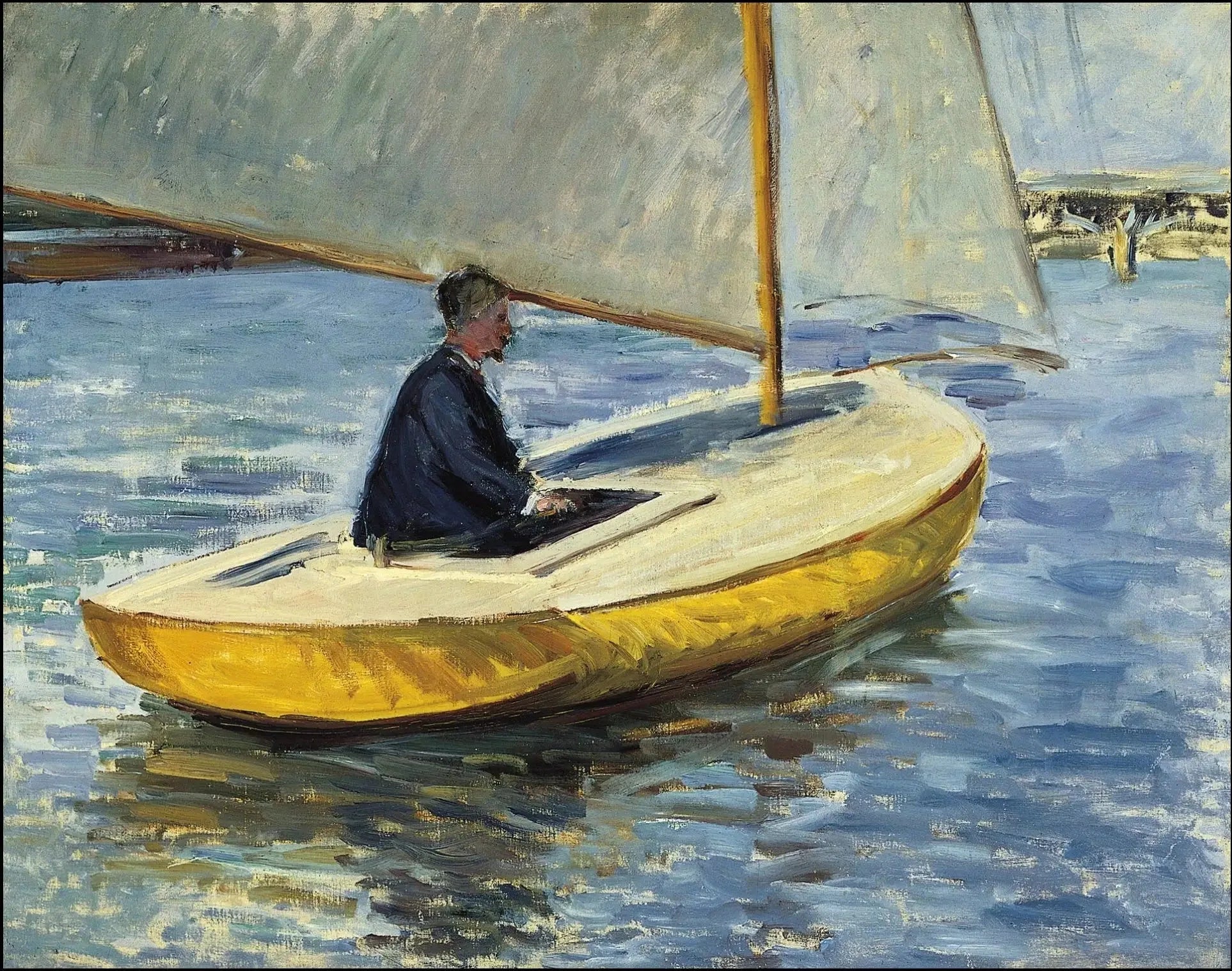 Le bateau jaune - Gustave Caillebotte image 1 reproduction artisanale de tableau