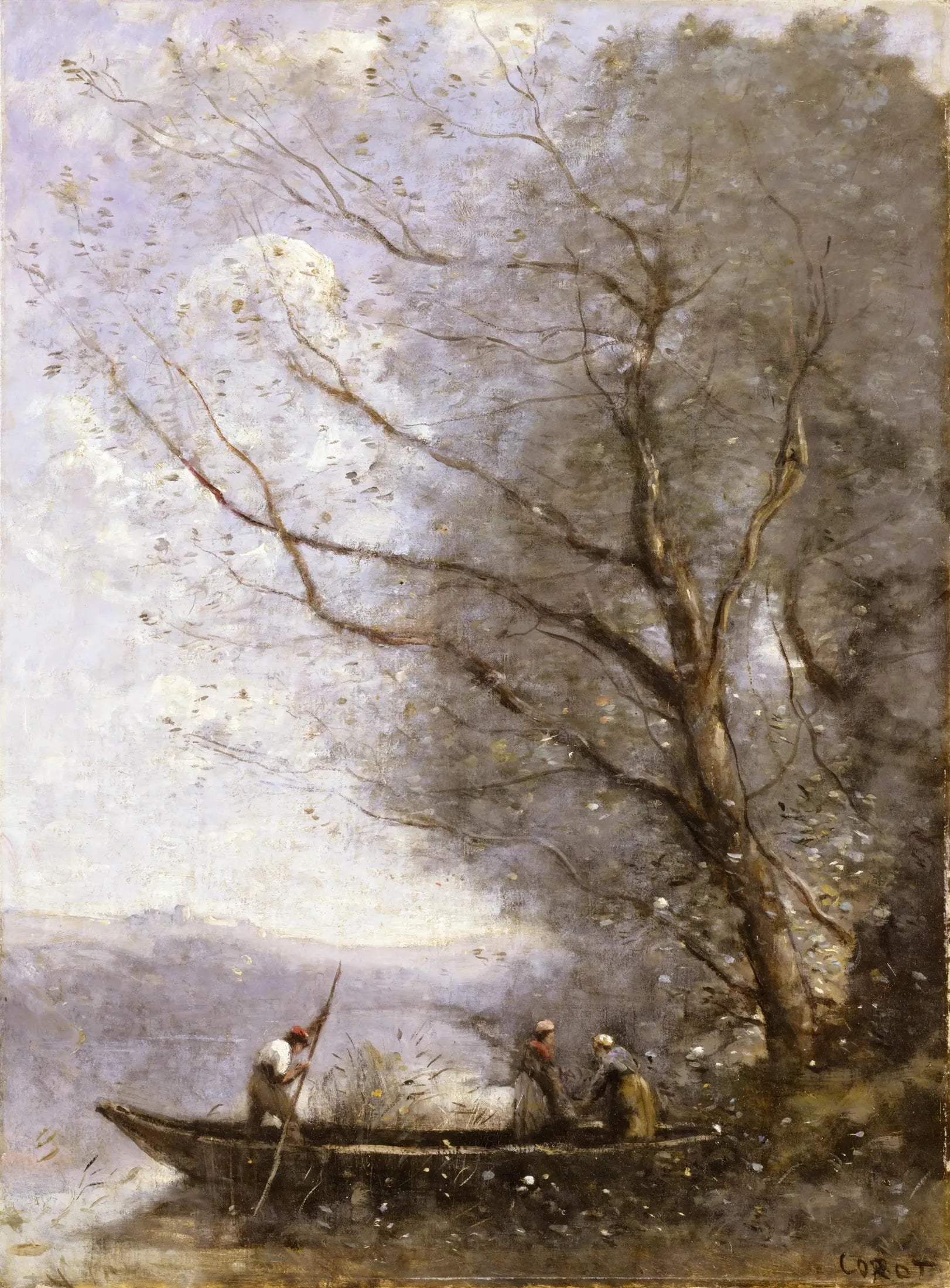 Le Batelier - Jean-Baptiste Camille Corot image 1 reproduction de peinture à l’huile
