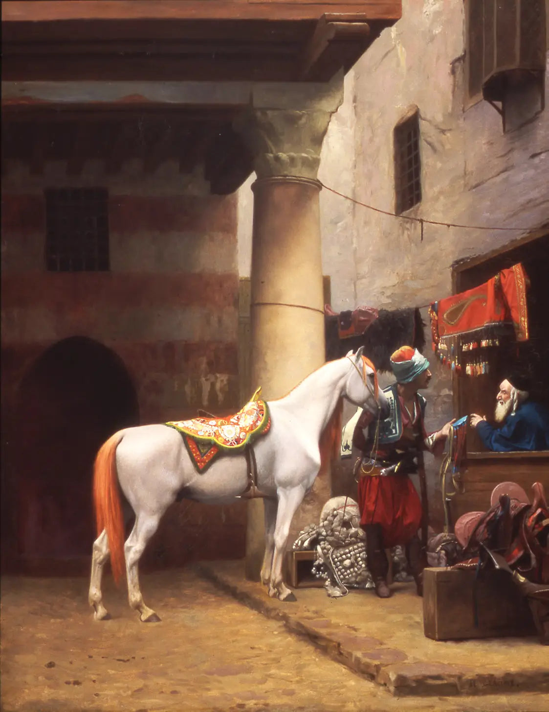 Le bazar de la selle, Le Caire - Jean-Léon Gérôme image 1 reproduction de peinture à l’huile