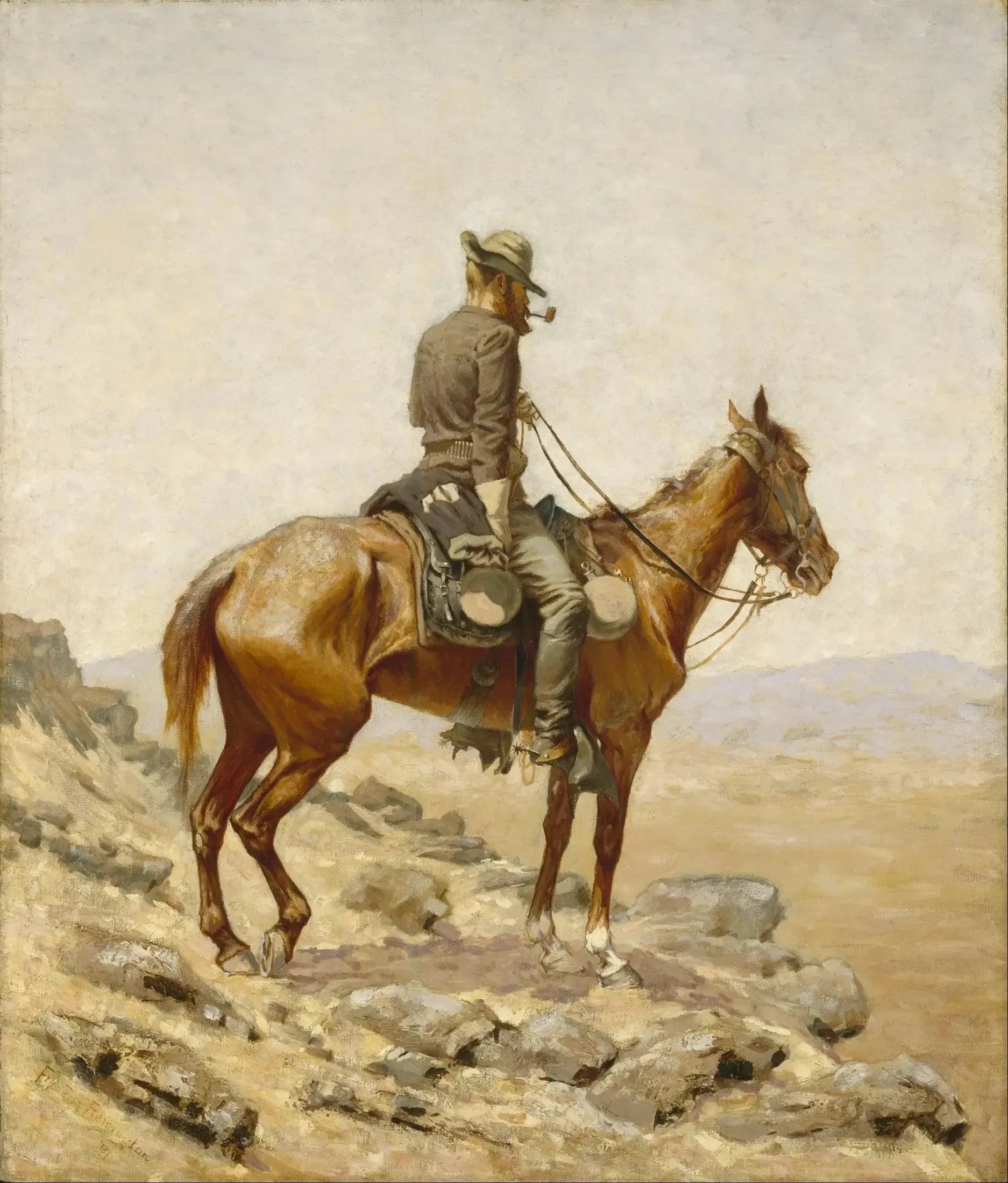 Le belvédère - Frederic Remington image 1 reproduction artisanale de tableau