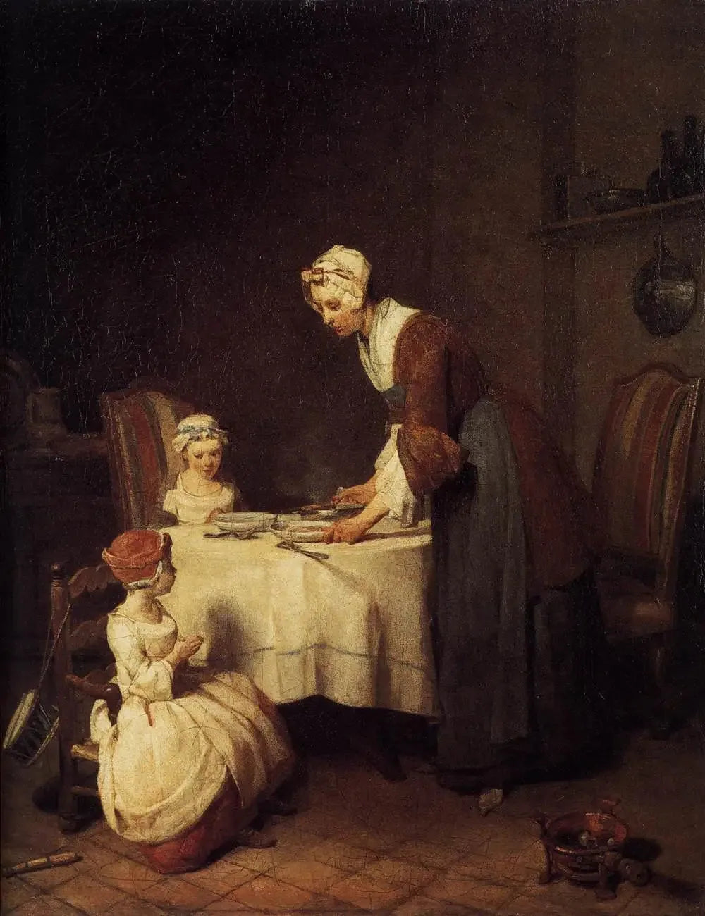 Le Bénédicité - Jean Siméon Chardin image 1 reproduction artisanale de tableau