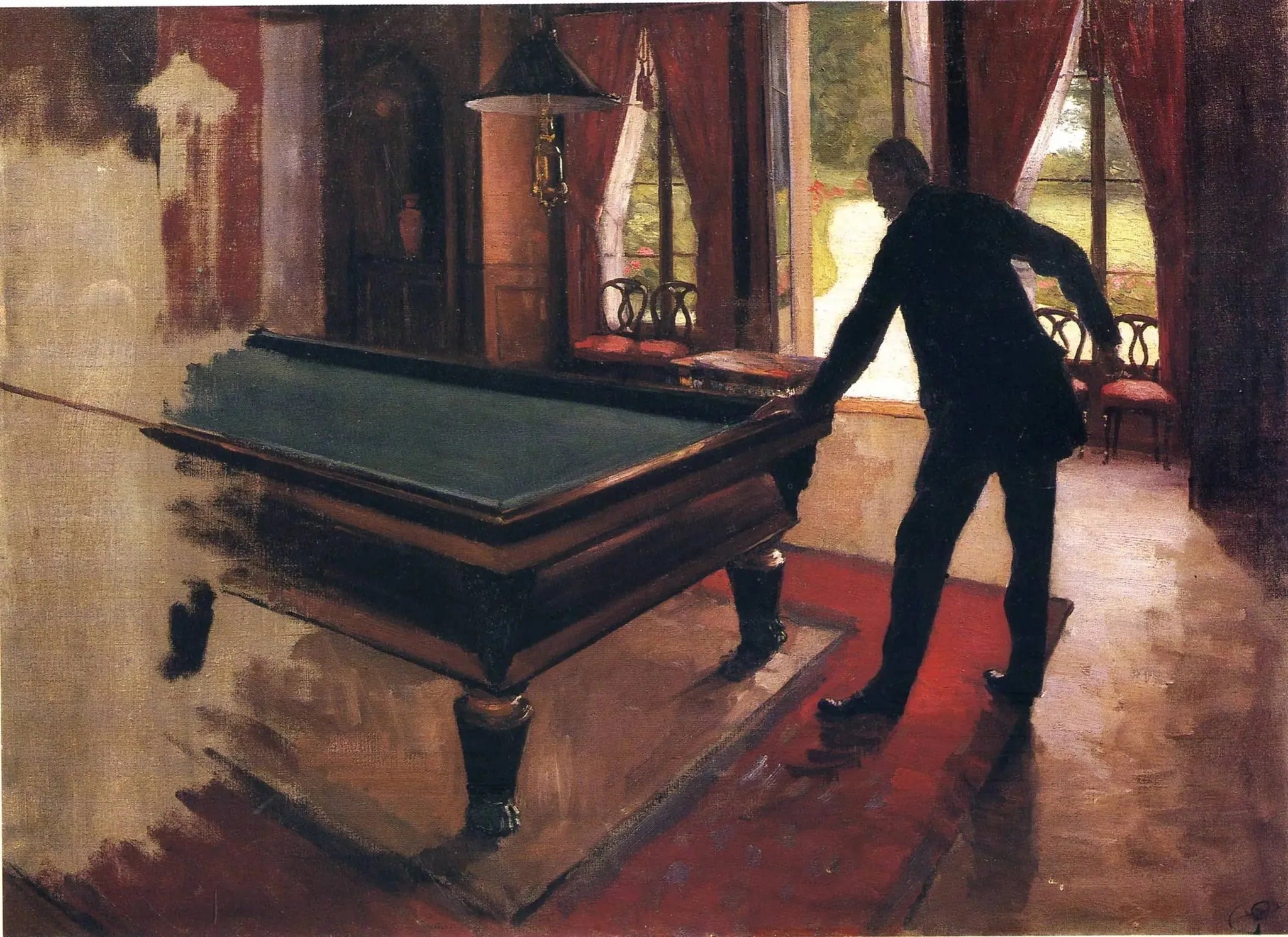 Le Billard - Gustave Caillebotte image 1 tableau peint à l’huile sur toile