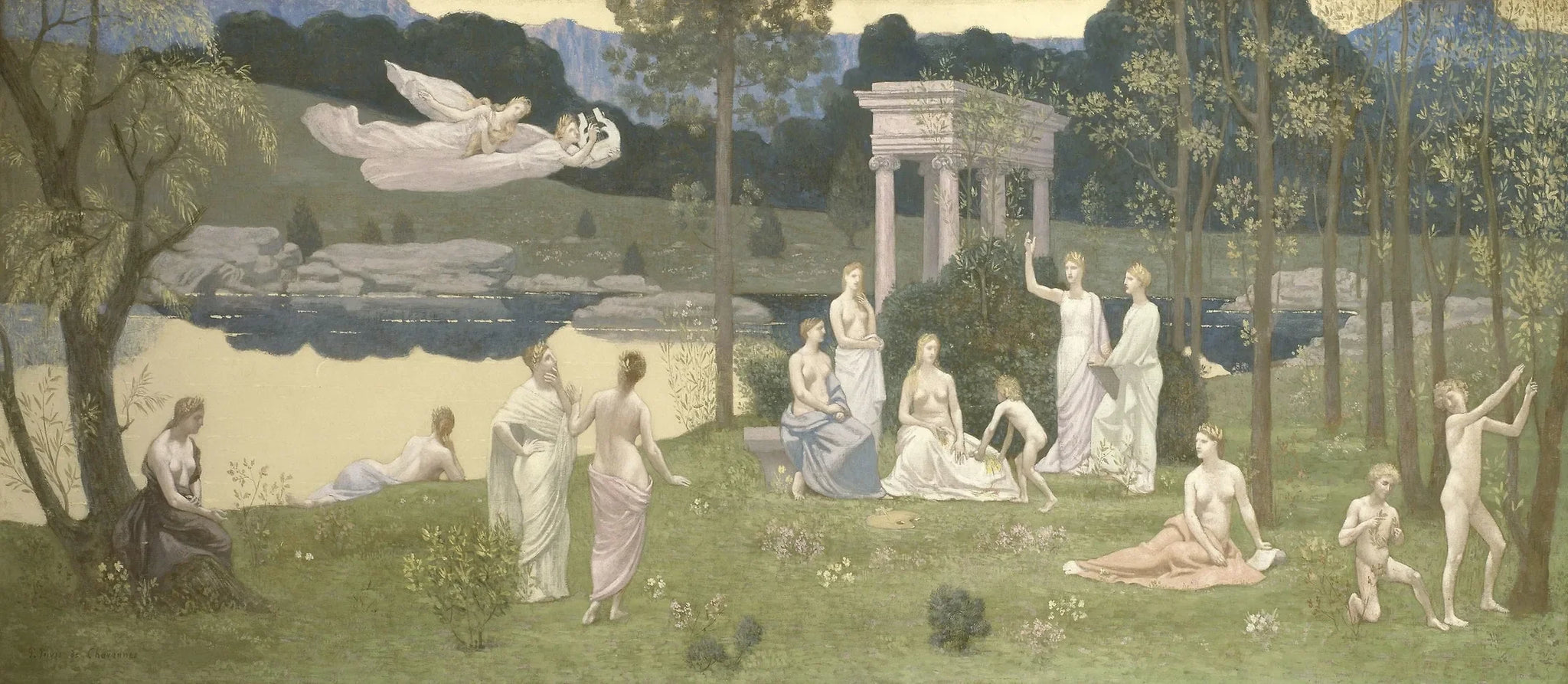 Le Bois sacré cher aux arts et aux muses - Pierre Puvis de Chavannes image 1 copie de tableau peinte à la main