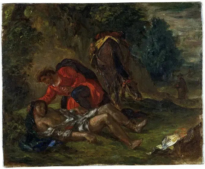 Le bon Samaritain - Eugène Delacroix image 1 copie de tableau peinte à la main