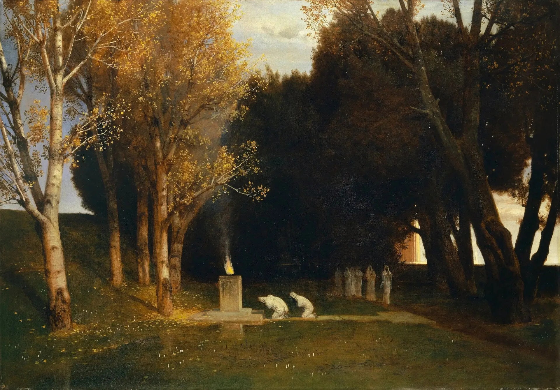 Le bosquet sacré - Arnold Böcklin image 1 reproduction réalisée par Alpha Reproduction