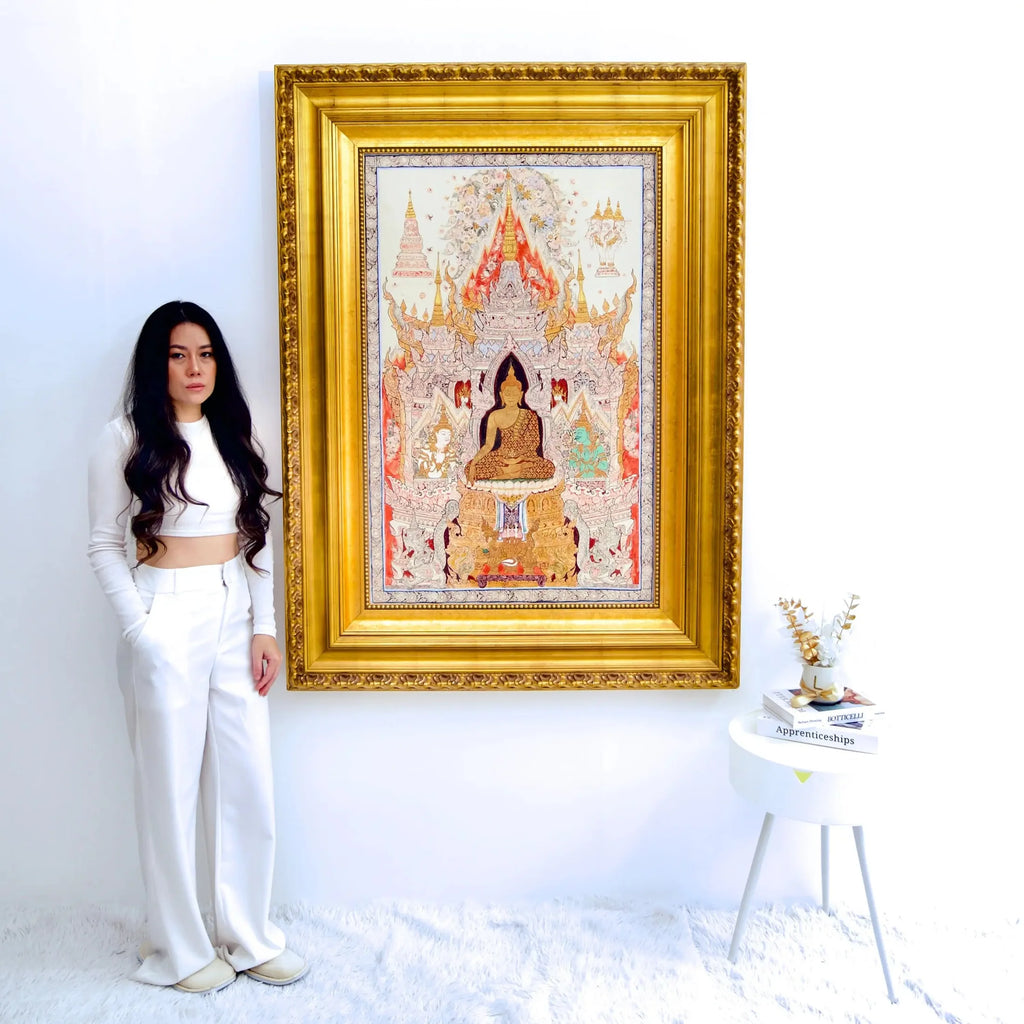 Le Bouddha Blanc | 70 x 105 cm image 3 reproduction de peinture à l’huile