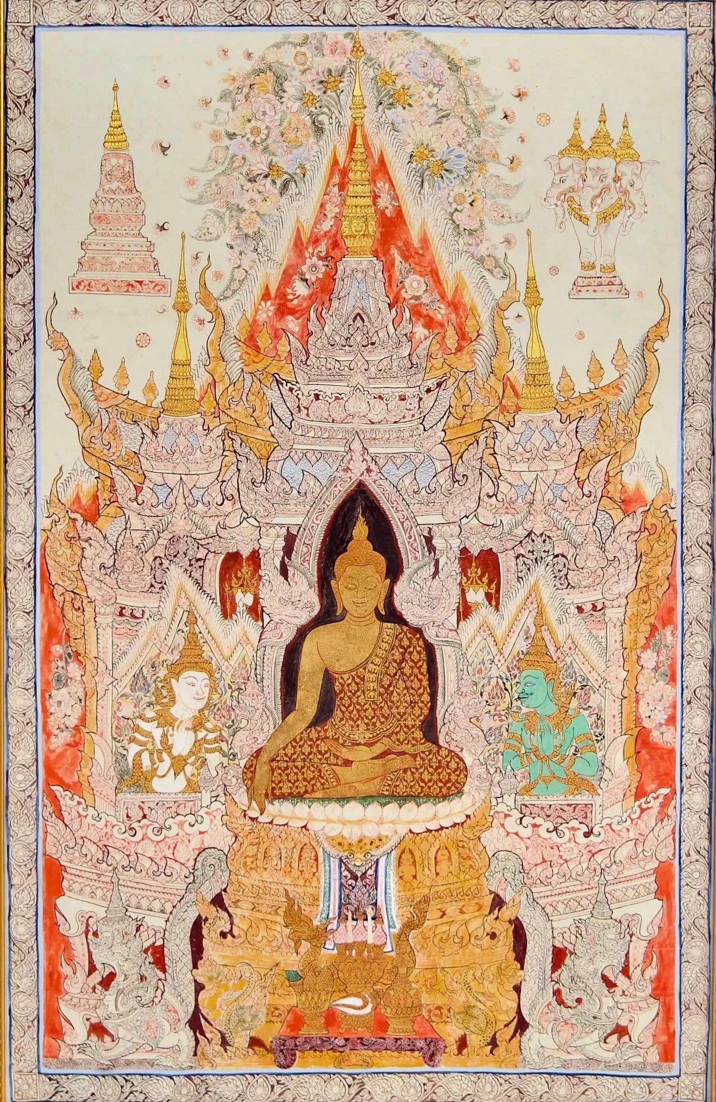 Le Bouddha Blanc | 70 x 105 cm image 4 copie de tableau peinte à la main