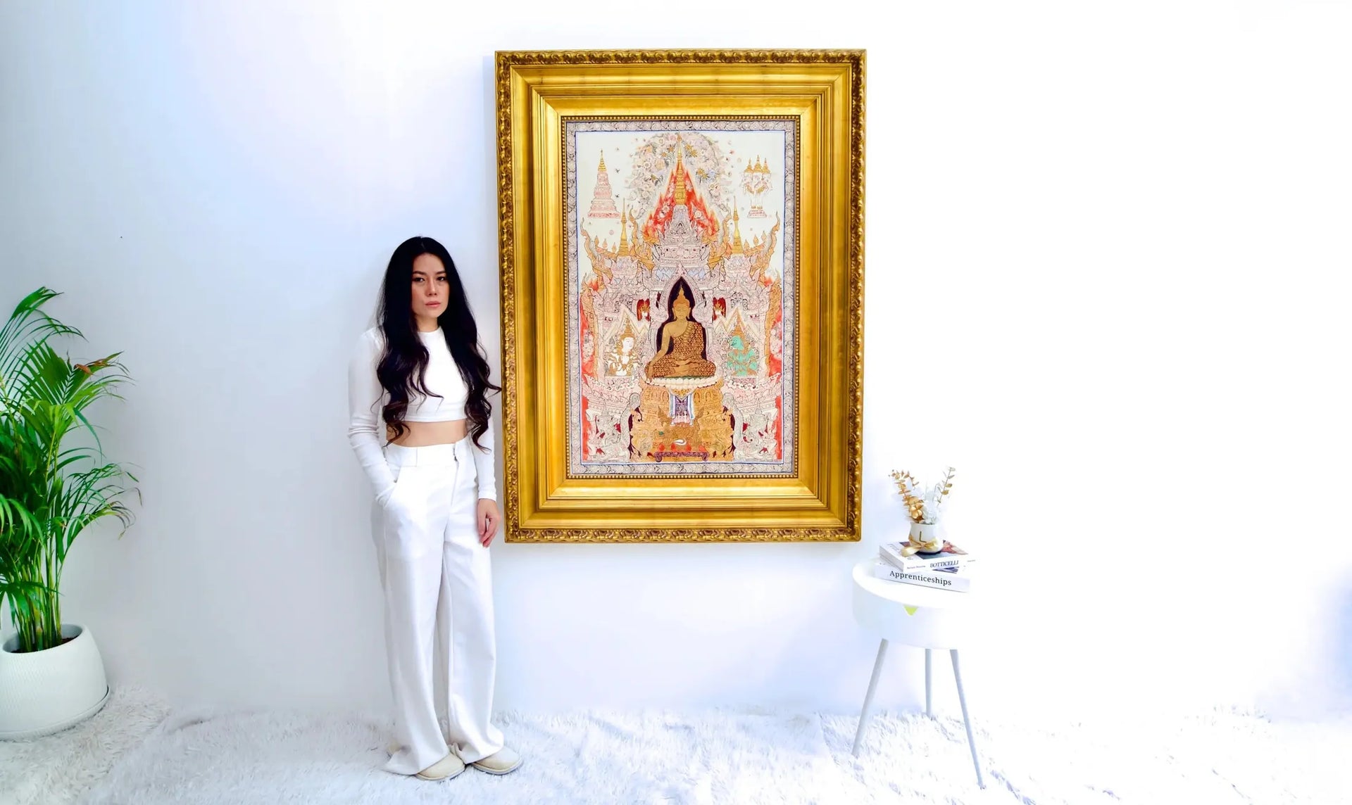Le Bouddha Blanc | 70 x 105 cm image 5 tableau peint à l’huile sur toile