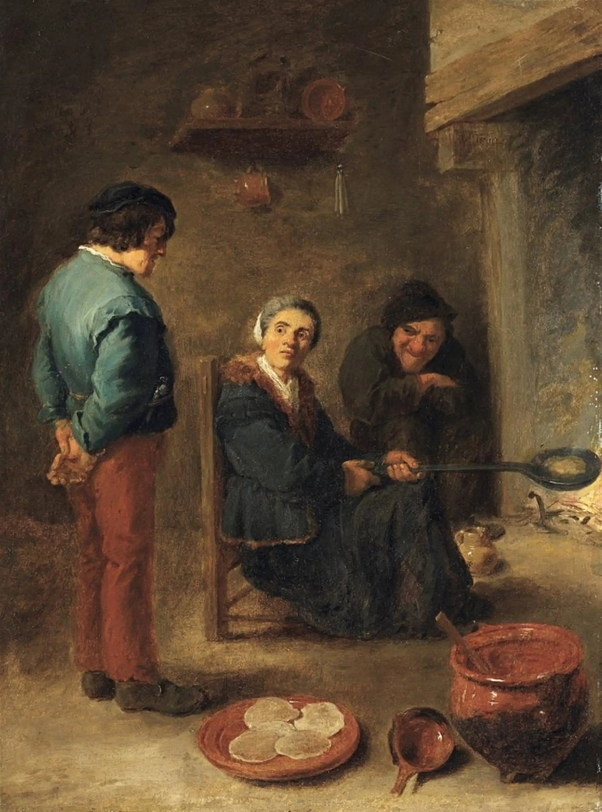Le boulanger de crêpes - David Teniers le Jeune image 1 copie peinte à la main à l’huile