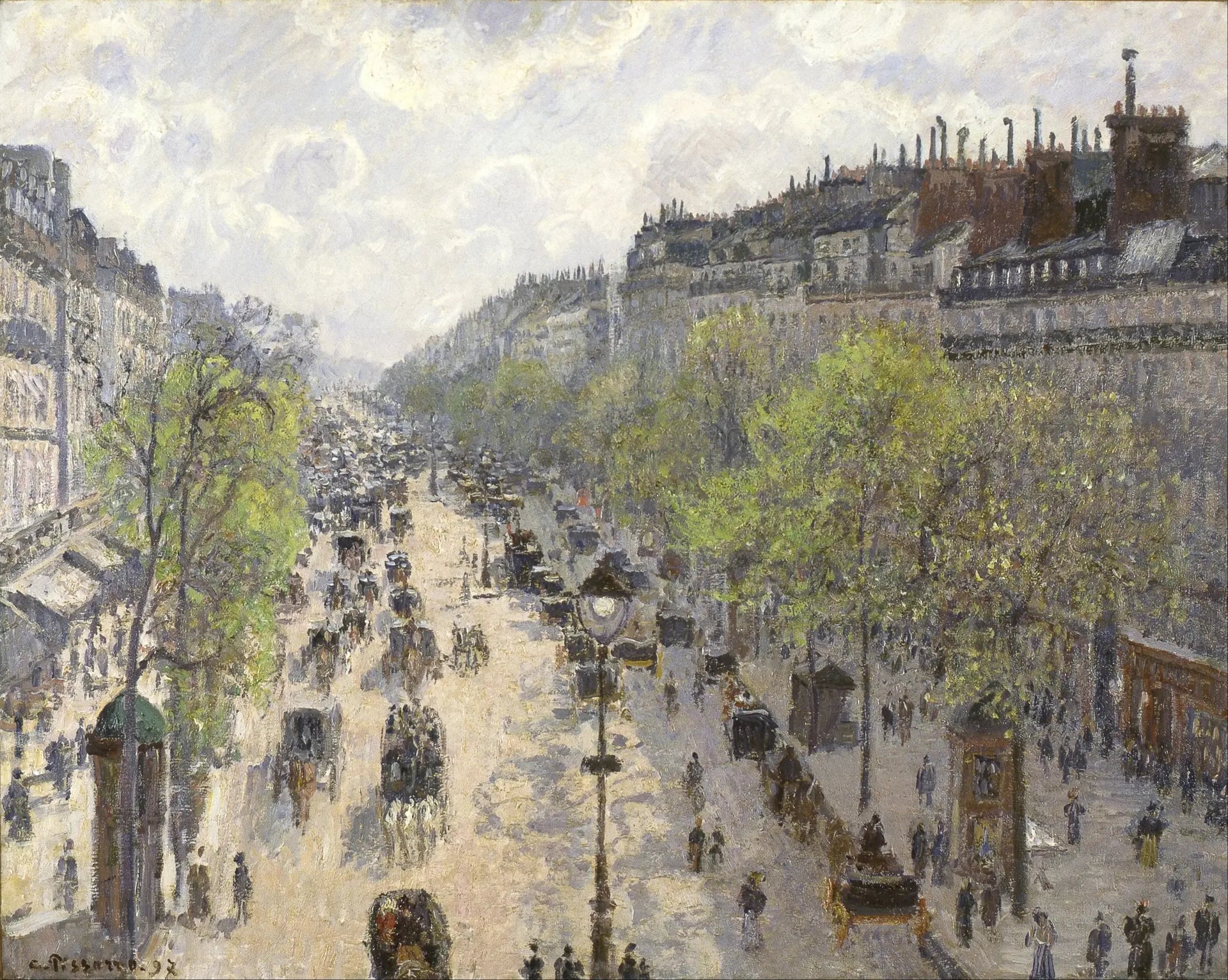 Le Boulevard de Montmartre, matinée de printemps - Camille Pissarro image 1 tableau peint à l’huile sur toile