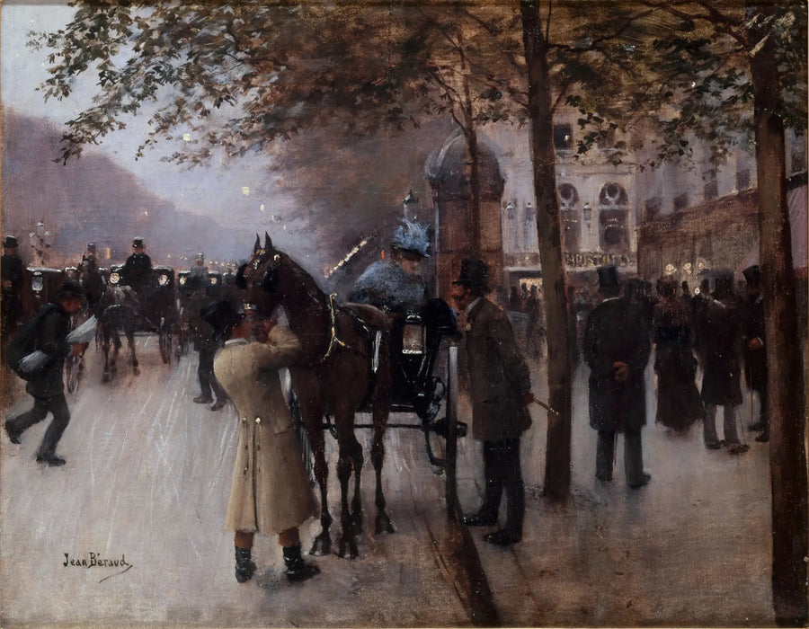 Le boulevard des Capucines, le soir, devant le Café Napolitain - Jean Béraud image 1 reproduction réalisée par Alpha Reproduction