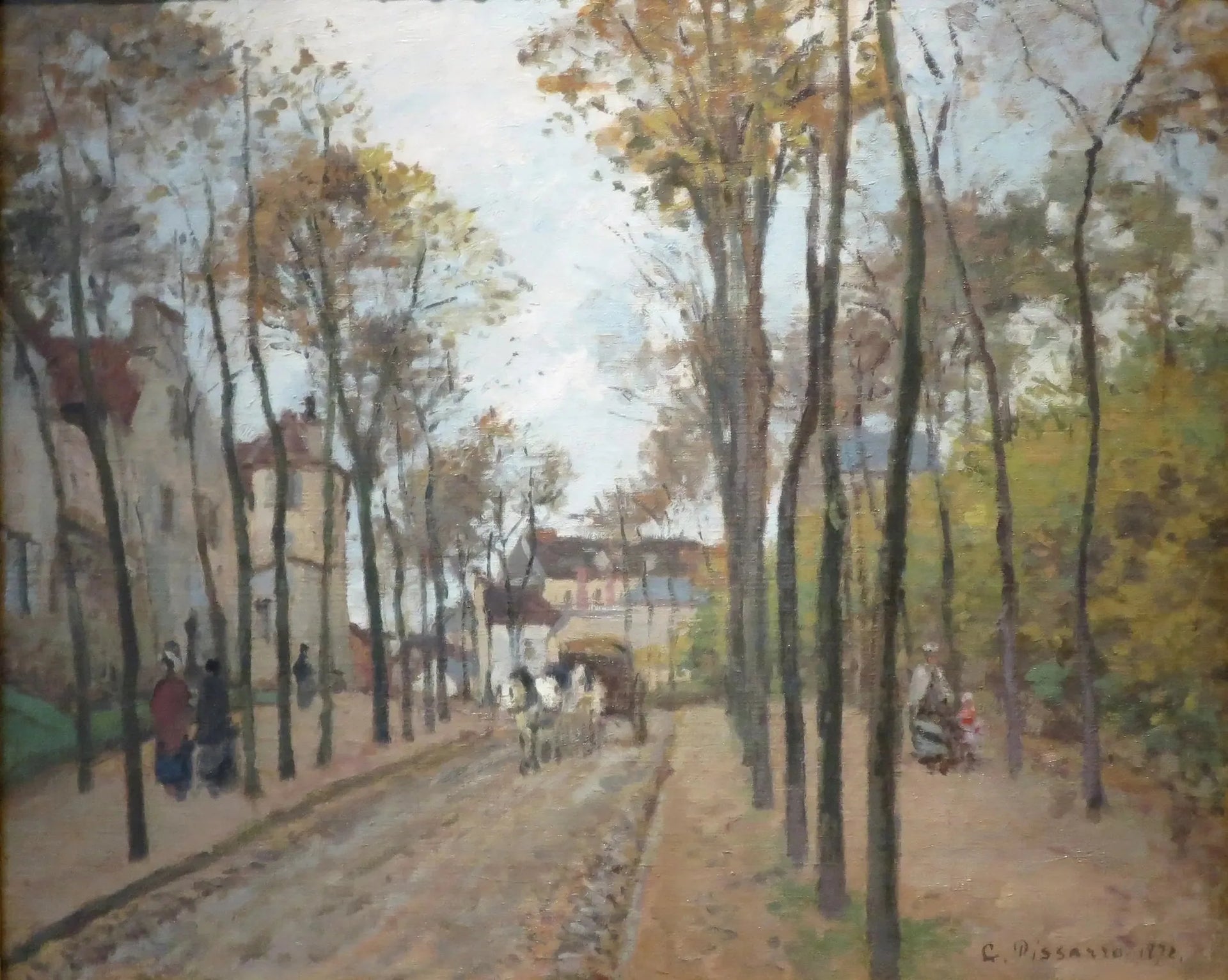 Le boulevard des Fossés, Pontoise - Camille Pissarro image 1 reproduction de peinture à l’huile