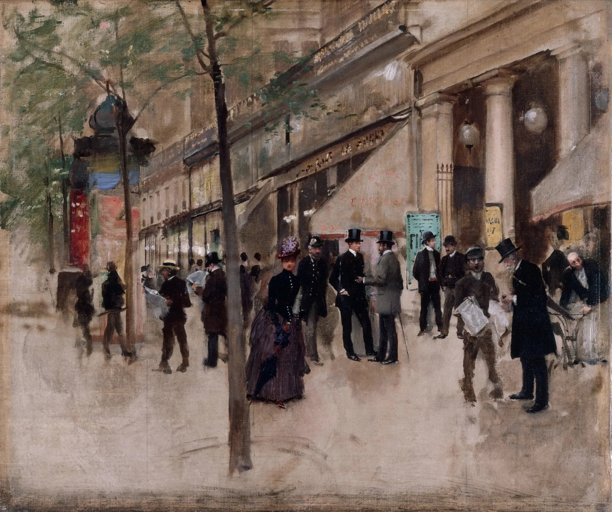 Le boulevard Montmartre, devant le théâtre des Variétés, l'après-midi - Jean Béraud image 1 reproduction artisanale de tableau
