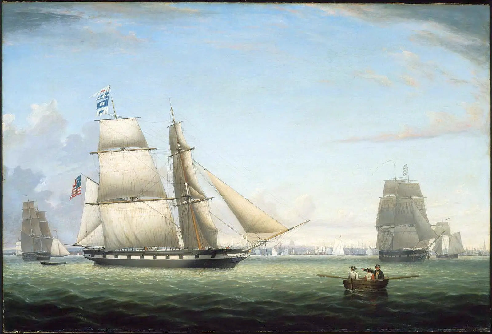 Le Brick Antelope dans le port de Boston - Fitz Henry Lane image 1 tableau peint à l’huile sur toile