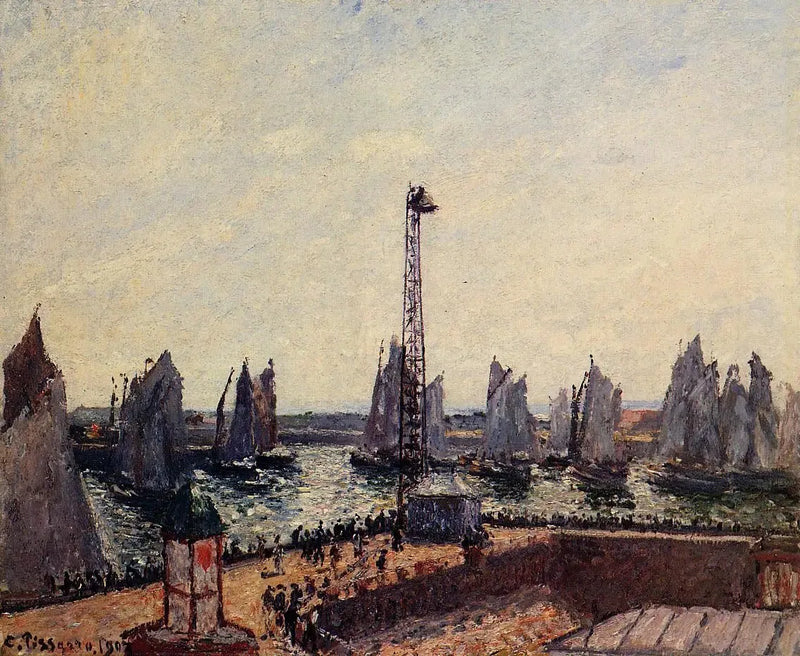 Le Brise-lames Est, retour de la régate, Le Havre - Camille Pissarro